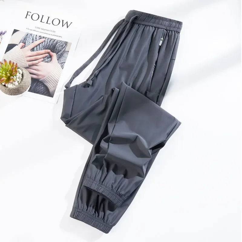Elevate Your Workout with Unisex Summer Silk Ice Pants - High Stretch & Quick-Drying for Yoga & Running!