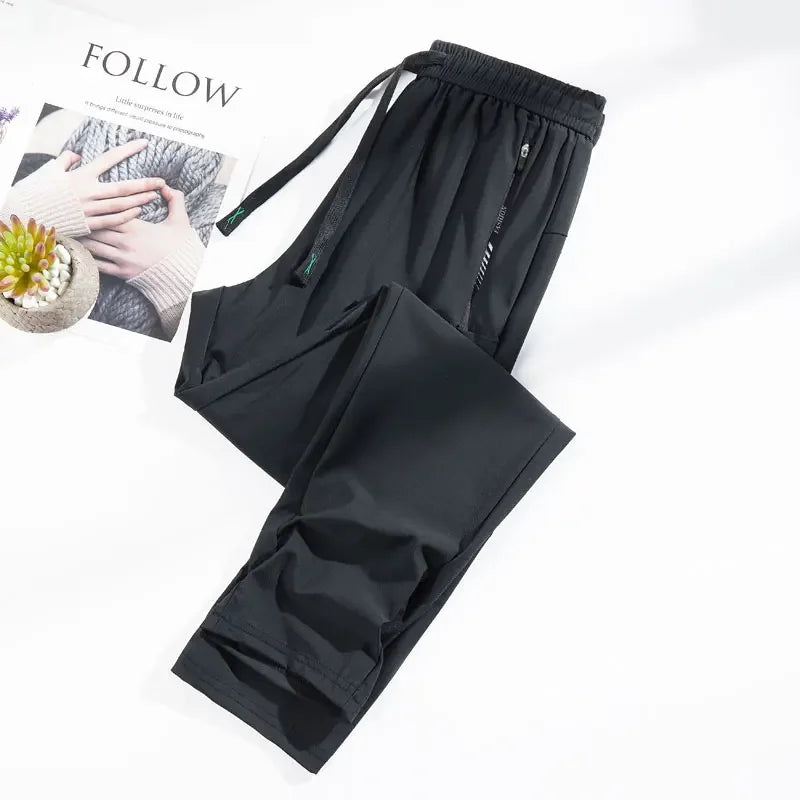 Elevate Your Workout with Unisex Summer Silk Ice Pants - High Stretch & Quick-Drying for Yoga & Running!