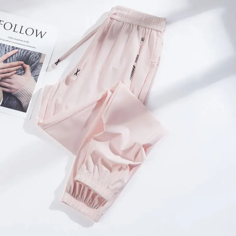 Elevate Your Workout with Unisex Summer Silk Ice Pants - High Stretch & Quick-Drying for Yoga & Running!