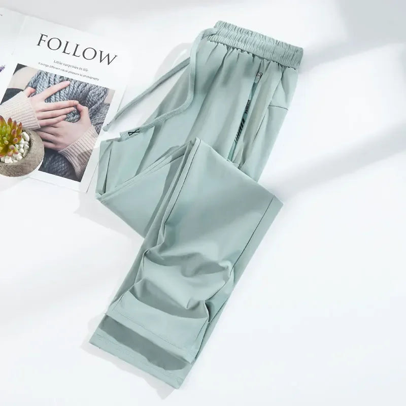 Elevate Your Workout with Unisex Summer Silk Ice Pants - High Stretch & Quick-Drying for Yoga & Running!