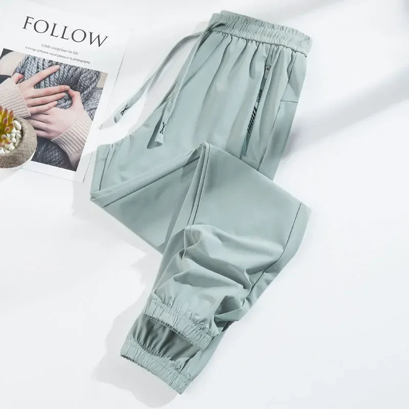 Elevate Your Workout with Unisex Summer Silk Ice Pants - High Stretch & Quick-Drying for Yoga & Running!