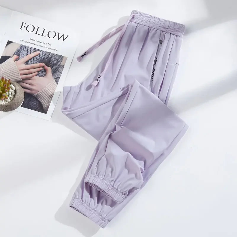 Elevate Your Workout with Unisex Summer Silk Ice Pants - High Stretch & Quick-Drying for Yoga & Running!