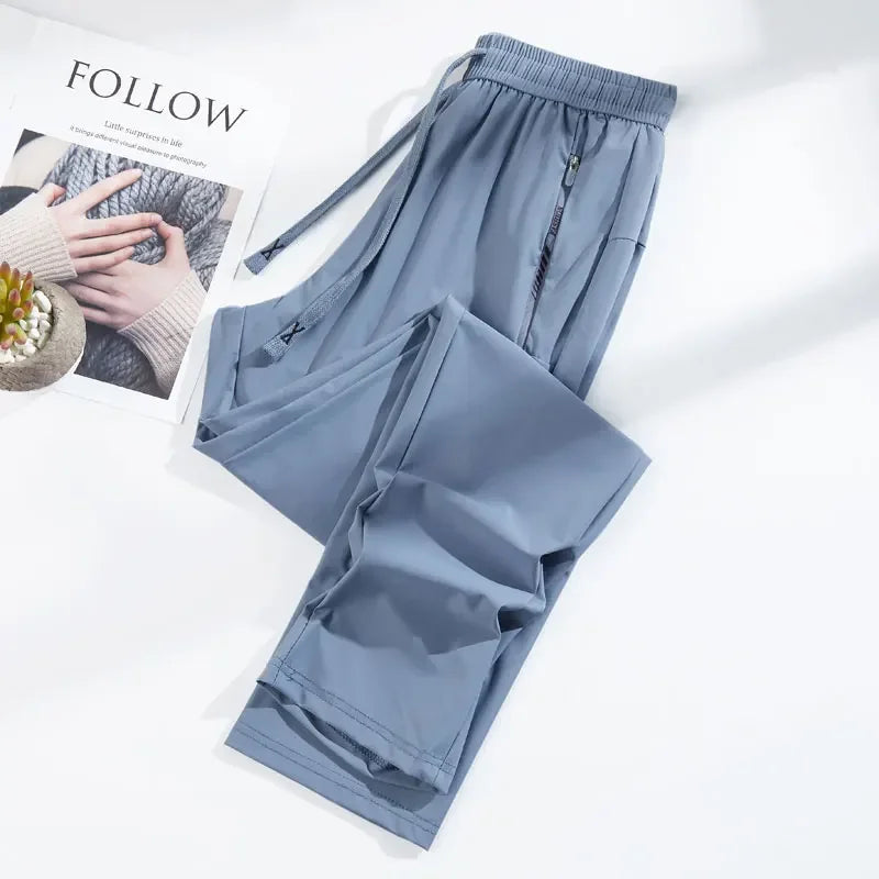 Elevate Your Workout with Unisex Summer Silk Ice Pants - High Stretch & Quick-Drying for Yoga & Running!