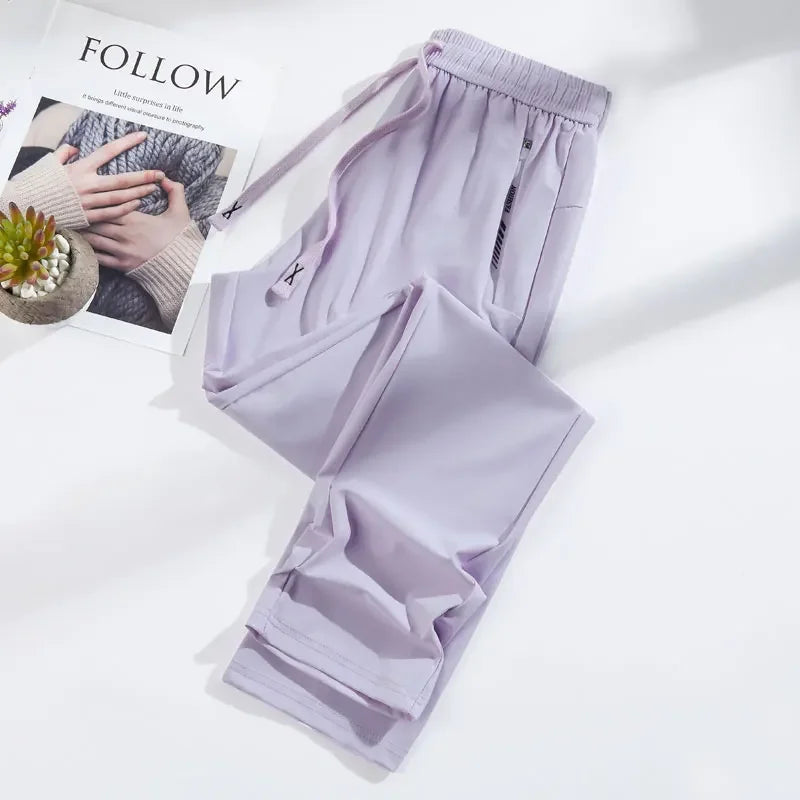 Elevate Your Workout with Unisex Summer Silk Ice Pants - High Stretch & Quick-Drying for Yoga & Running!