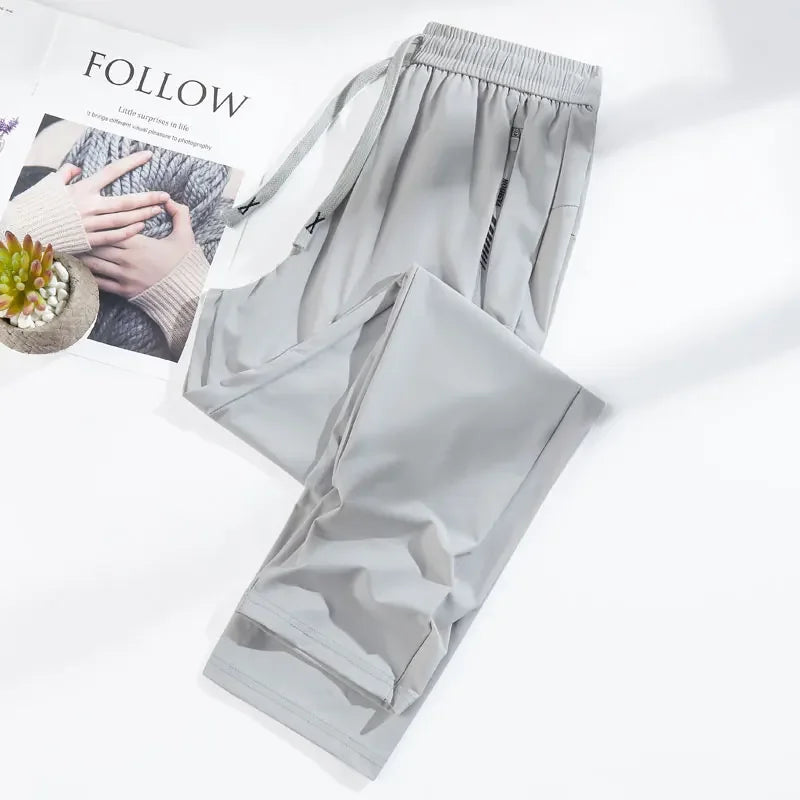 Elevate Your Workout with Unisex Summer Silk Ice Pants - High Stretch & Quick-Drying for Yoga & Running!