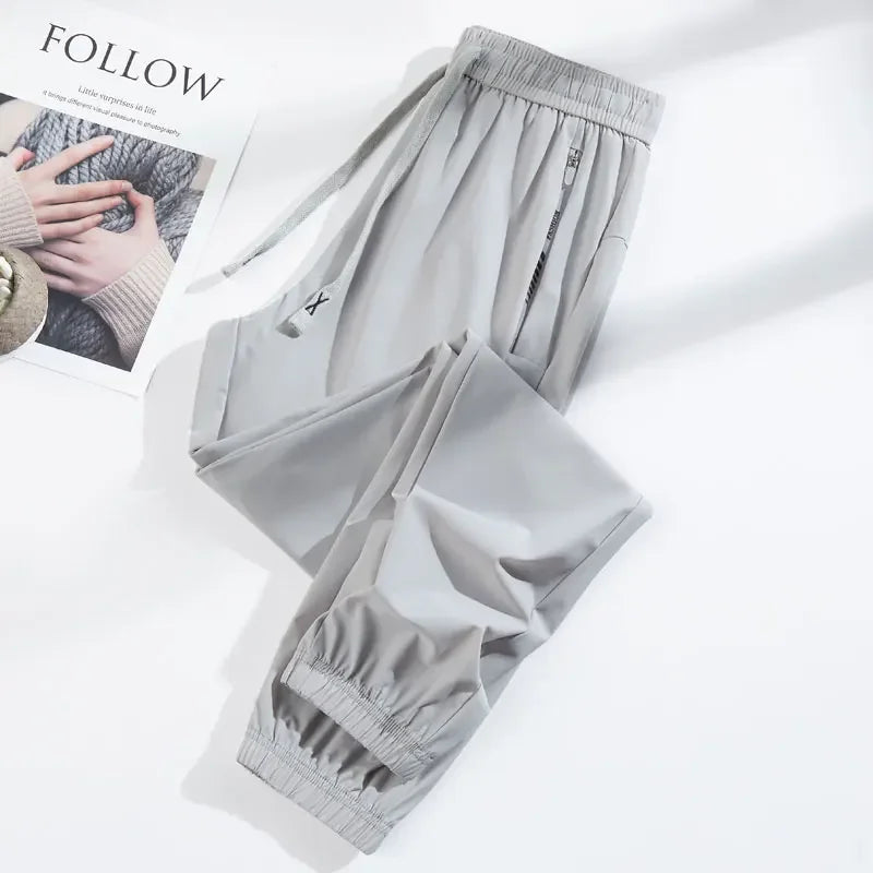 Elevate Your Workout with Unisex Summer Silk Ice Pants - High Stretch & Quick-Drying for Yoga & Running!