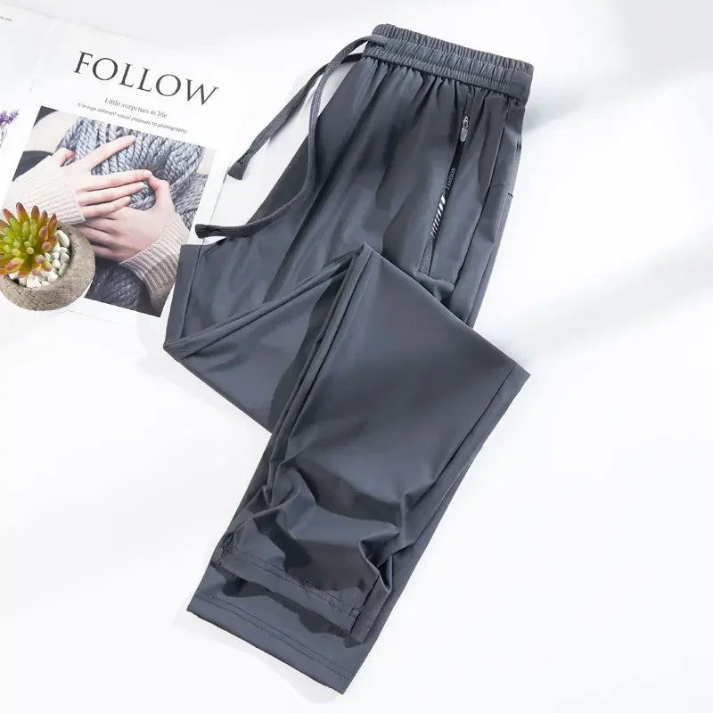 Elevate Your Workout with Unisex Summer Silk Ice Pants - High Stretch & Quick-Drying for Yoga & Running!