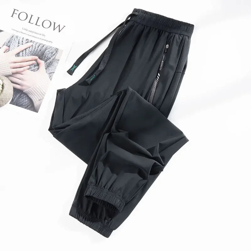 Elevate Your Workout with Unisex Summer Silk Ice Pants - High Stretch & Quick-Drying for Yoga & Running!